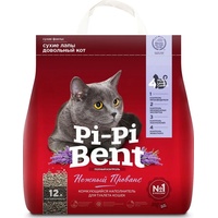 Наполнитель глиняный для кошачьего туалета Pi-Pi-Bent Нежный Прованс, комкующийся, 5 кг (12 л)